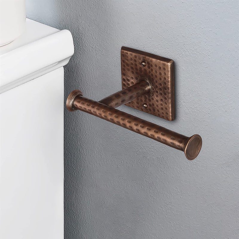 Monarch Abode Bathroom Toilet Paper Holder â€“ 7-inch Traditional Hand Hammered Metal Wall Mounted Toilet Paper Holder, Wall Mount Organizer Antique Copper Finish Decorative Tissue Holders for Bathroom - Image 5